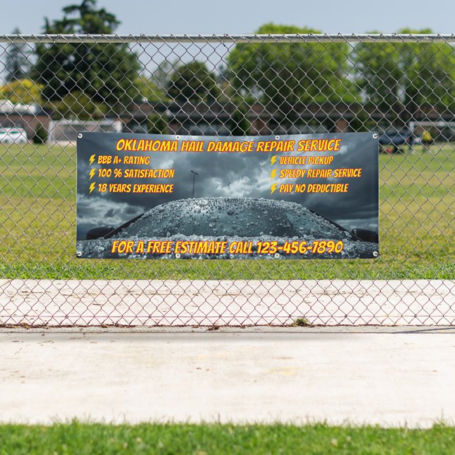 Customize Vehicle Hail Damage Repair Business Banner (Insitu)