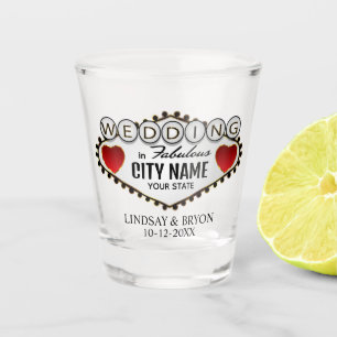 Customize Wedding - Vegas Style - Red Shot Glass