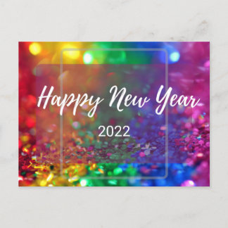 Customize Year Colorful Happy New Year Design Postcard