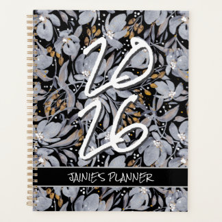Customize Yearly 2026 Stand Out Silver & Gold  Pla Planner