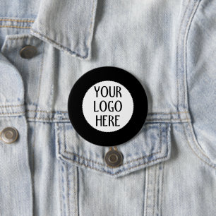 Customize Your Black White company logo 7.5 Cm Round Badge