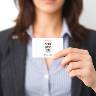 Customize Your Black White company logo and text ID Badge