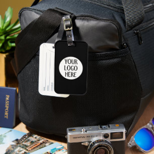 Customize Your Black White company logo  Luggage Tag