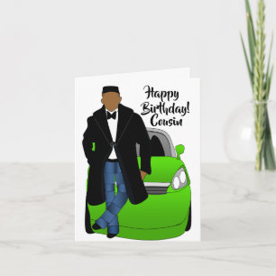 Customizeable African American Male Birthday Card