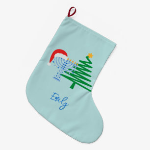 Customizeable Blue Chrismukkah Stocking