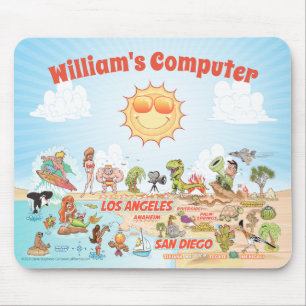 Customizeable California Cartoon Mouse Pad
