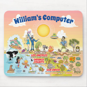 Customizeable California Cartoon Mouse Pad