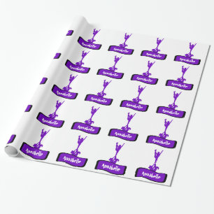 Customizeable cheerleader flyer wrapping paper