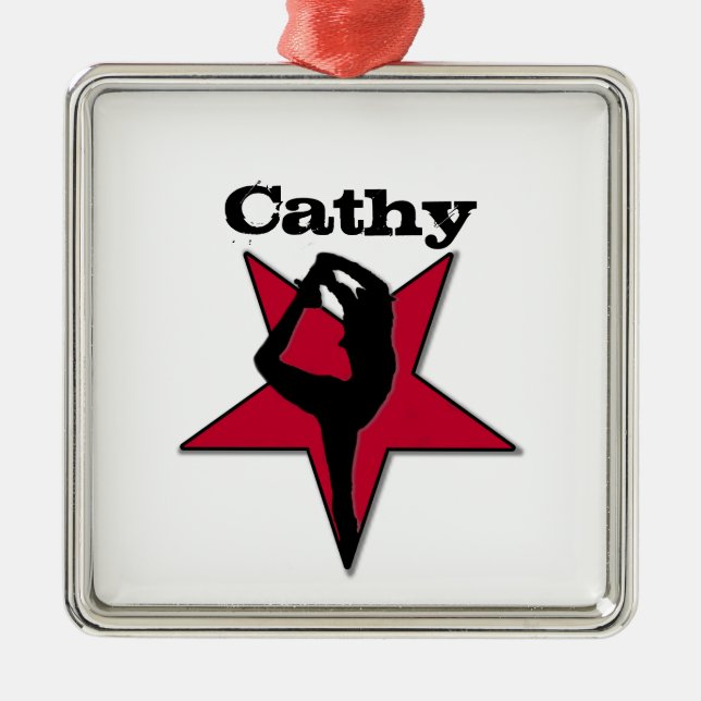 Customizeable Cheerleader white star ornament (Front)