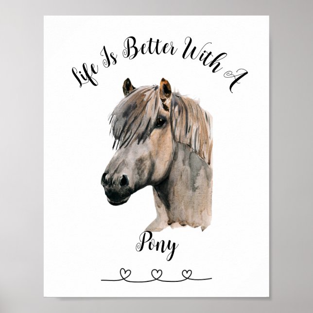 Customizeable Horse Pet Wall Art Poster  (Front)