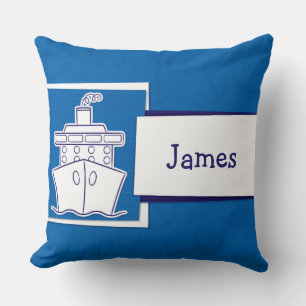 Customizeable Name Nautical Cruise Ship Cushion
