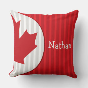 Customizeable Name Patriotic Canada Maple Leaf Cushion