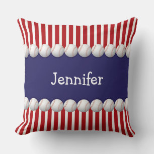 Customizeable Name USA Flag American Baseball Cushion