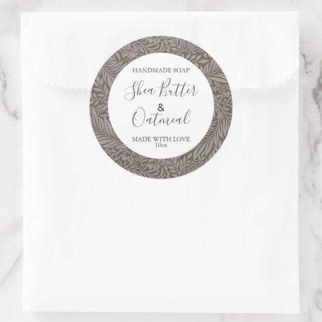 Customizeable Soap Label Floral Pattern Gold (Bag)