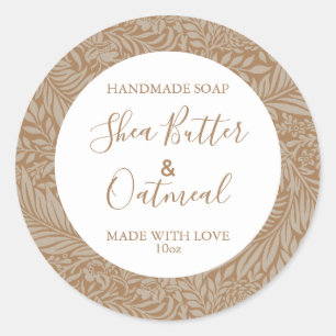 Customizeable Soap Label Floral Pattern Gold