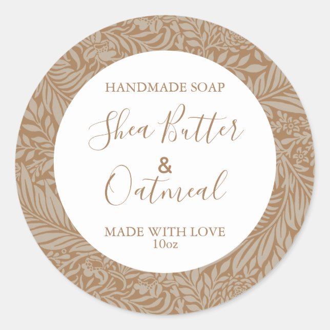 Customizeable Soap Label Floral Pattern Gold (Front)