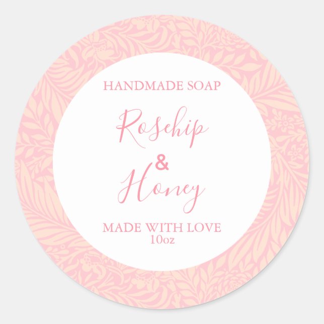 Customizeable Soap Label Floral Pattern Rose (Front)