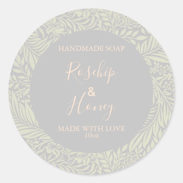 Customizeable Soap Label Floral Pattern Rose (Front)
