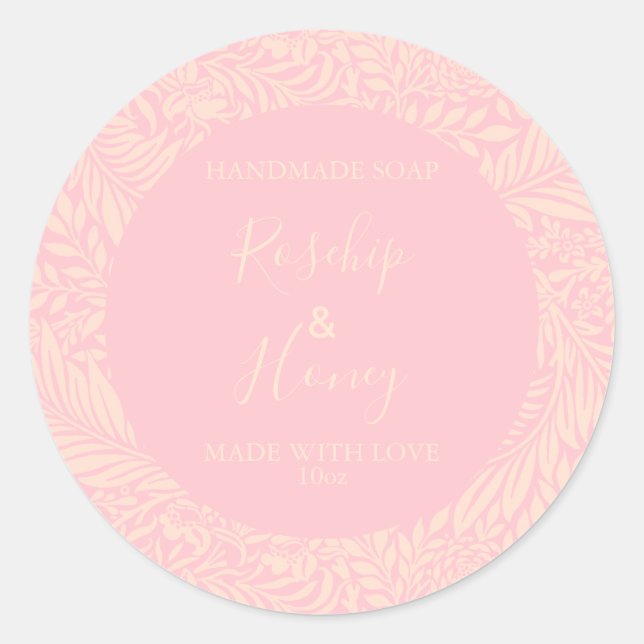 Customizeable Soap Label Floral Pattern Rose (Front)