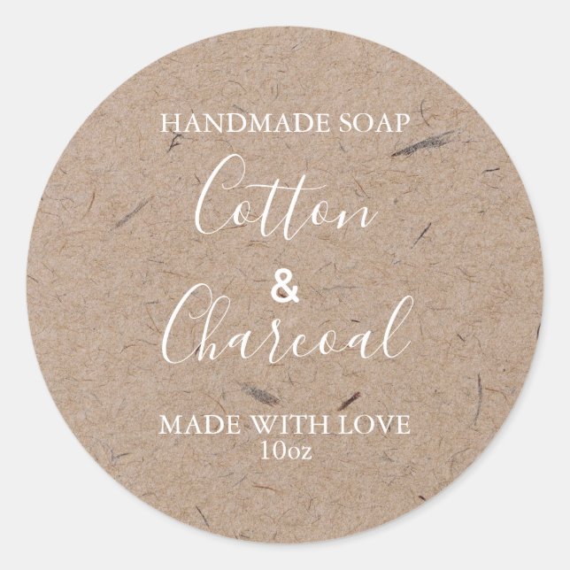 Customizeable Soap Label Rustic Kraft Paper (Front)