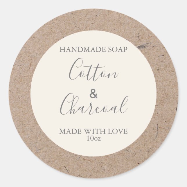 Customizeable Soap Label Rustic Kraft Paper (Front)