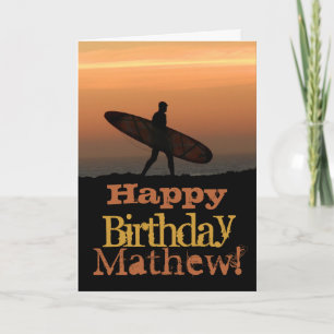 Customizeable Surfer Birthday Card