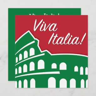 Customizeable Viva Italia Patriotic Italy Invitation