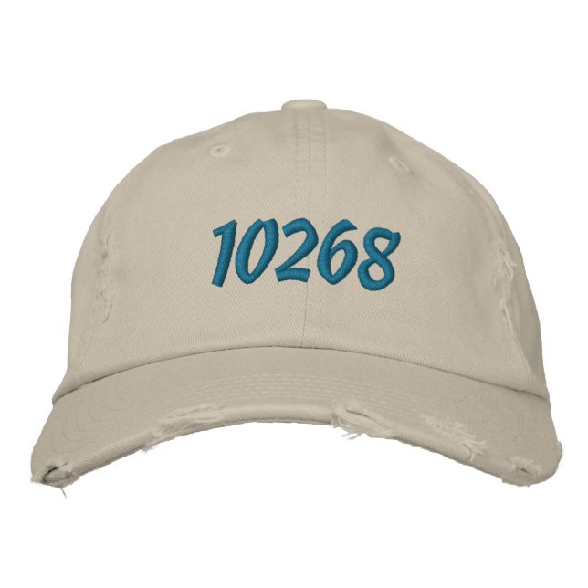 Customizeable Zip, Postal, Area Code Embroidered Hat (Front)