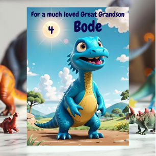 Customized "3D" Great Grandson Birthday Poem Card