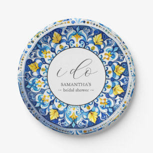 Customized Amalfi Coast Bridal Shower Paper Plates
