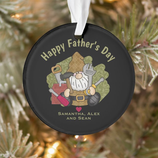 Customized and Personalized Handyman Garden Gnome Ornament (Tree)