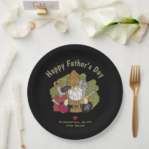 Customized and Personalized Handyman Garden Gnome Paper Plate