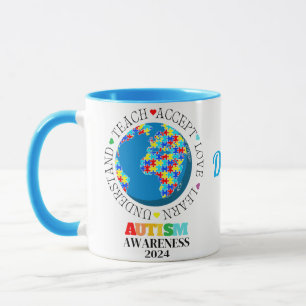 Customized Autism Awareness Love Acceptance  Mug