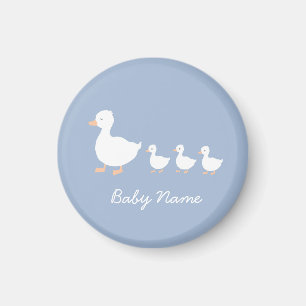 Customized Baby Shower Favor Cookies Blue Duckling Magnet