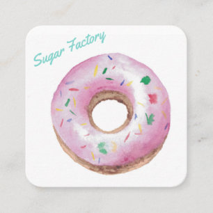 Customized Bakery Personalized Donut Logo Square Business Card