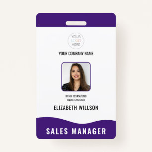 Customized Bar Code, Logo, Name, Photo Employee ID ID Badge
