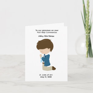 Customized Boys First Holy Communion  Card
