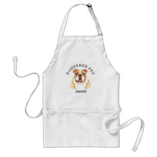Customized Bulldog Pet Groomer Apron