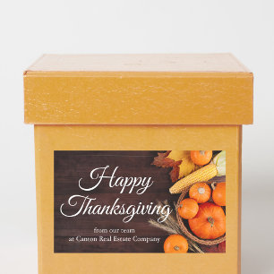 Customized Business Happy Thanksgiving Pumpkins Rectangular Sticker