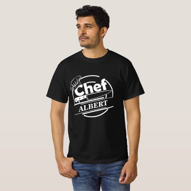 Customized Chef Cute Black T-shirt for Men (Front Full)