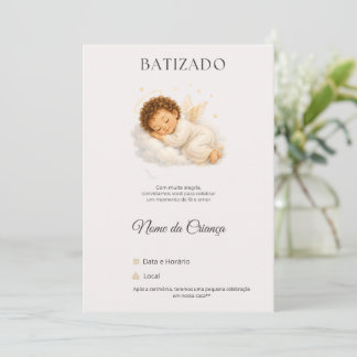 Customized Christening Invitation with Angel