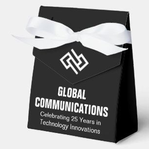 Customized Company Anniversary Party Black White Favour Box