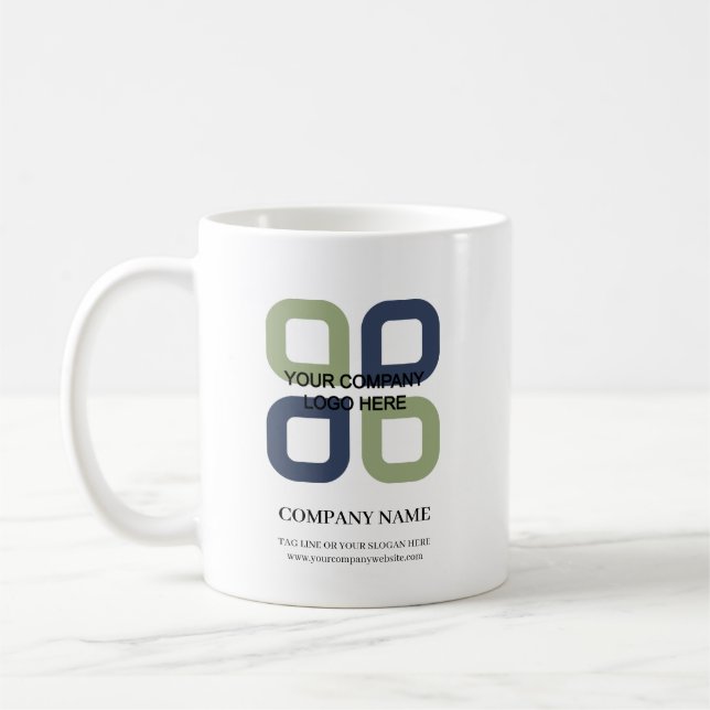Customized Company Logo With Business Slogan Coffee Mug (Left)