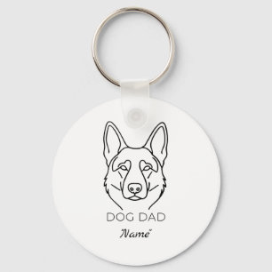 Customized Dog Dad with Name Personalized Dog Fath Key Ring