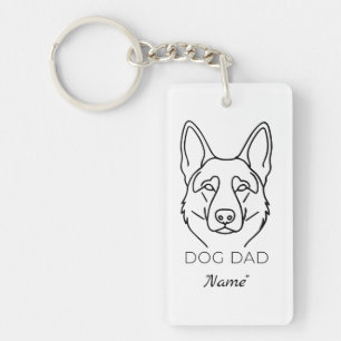 Customized Dog Dad with Name Personalized Dog Papa Key Ring