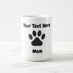 Customized Dog Mom Paw Print Mug 15oz