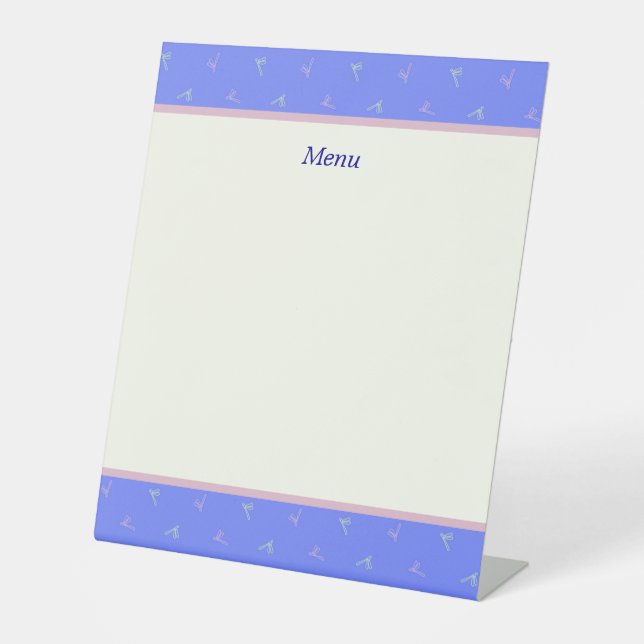 Customized Dragonfly Blue Nameplate with Stand Pedestal Sign (Front)