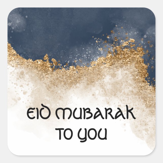 CUSTOMIZED EID MUBARAK Sticker, MODERN WATERCOLOR  Square Sticker (Front)