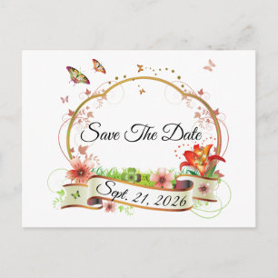 Customized Elegant Save The Date Postcard