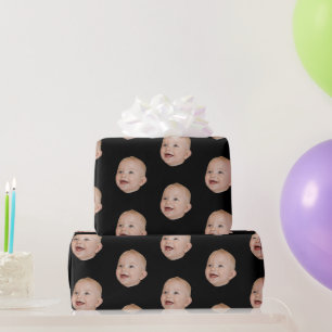 Customized Face 1st 10th 20th 30th Birthday Party Wrapping Paper